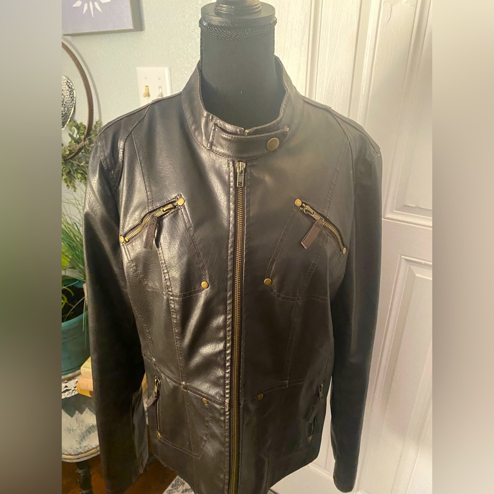 Brave soul faux leather jacket